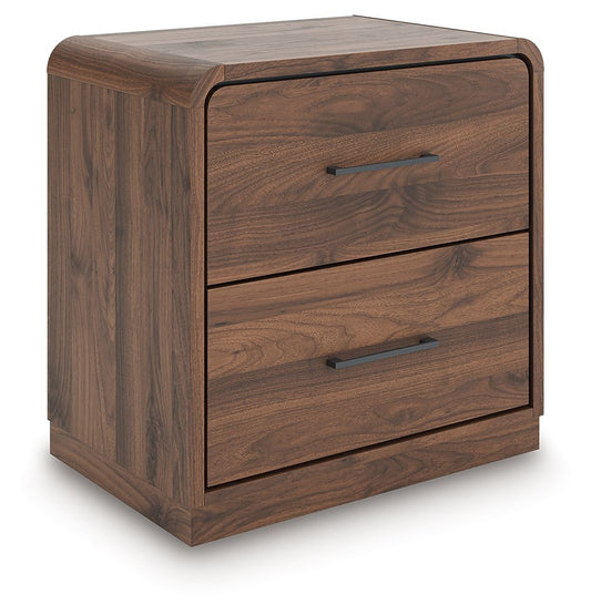 Hollinaze - Two Drawer Night Stand - Walnut Brown