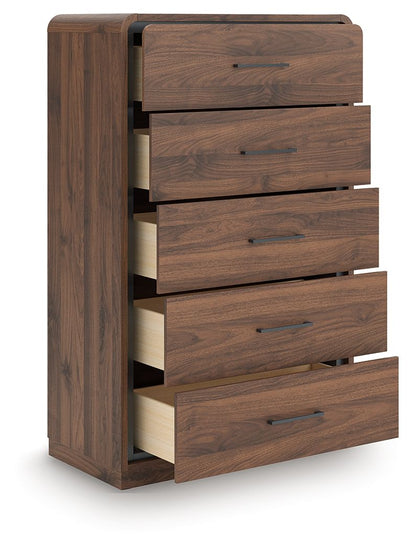 Hollinaze - Five Drawer Chest - Walnut Brown