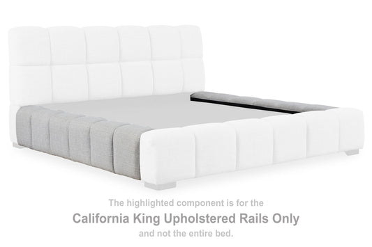 Jesstean - California King Upholstered Rails - Light Gray