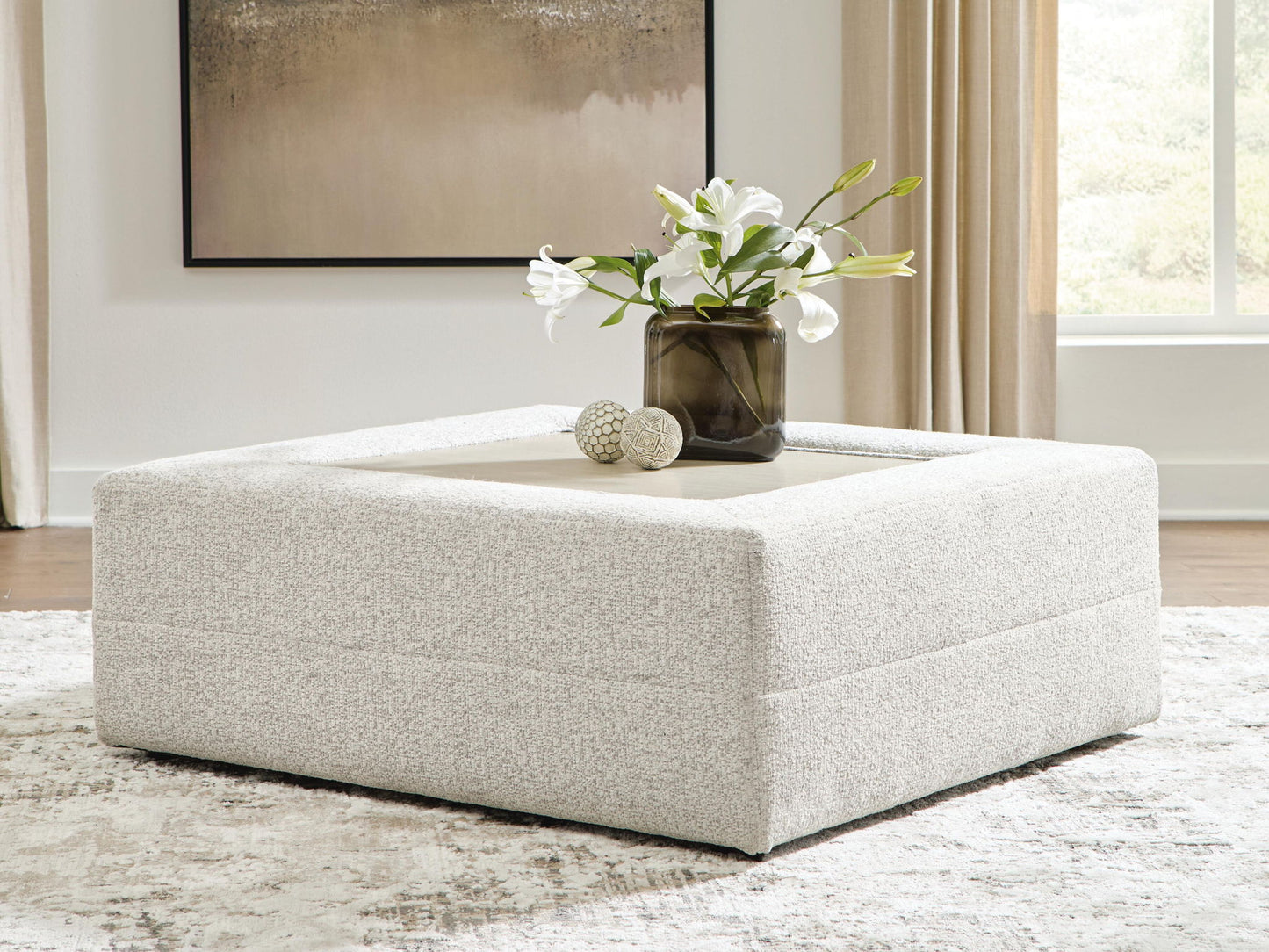 Stonecroft Manor - Oversized Accent Ottoman - Snowstone