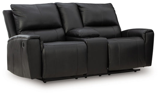 Danemere - Reclining Loveseat With Console - Black
