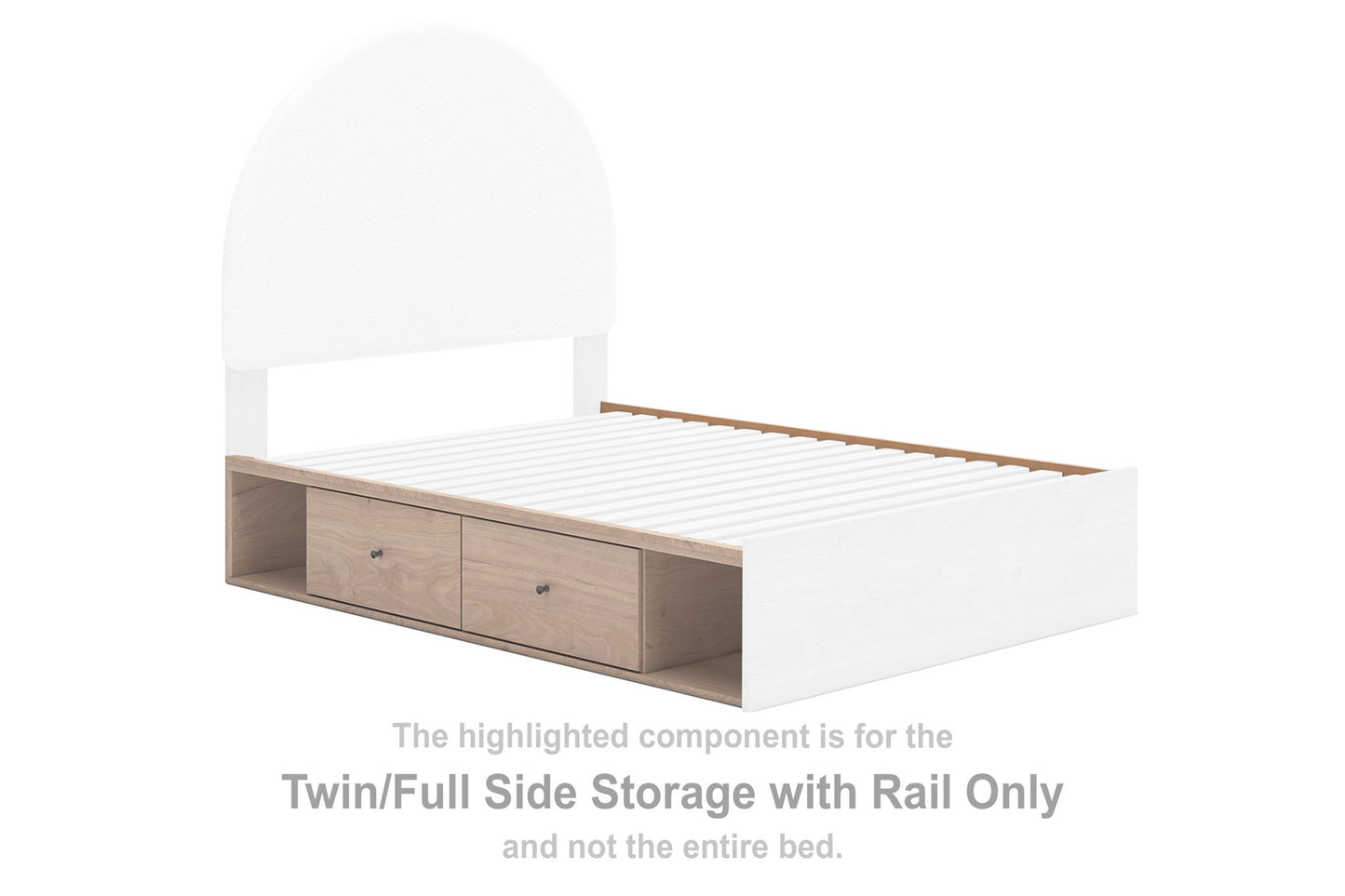 Shapella - Twin/Full Side Storage With Rail - Tan