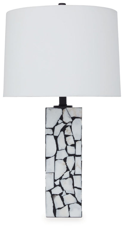 Macaria - Marble Table Lamp - White / Black