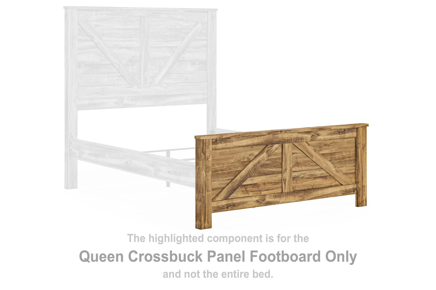 Branstony - Queen Crossbuck Panel Footboard - Brown