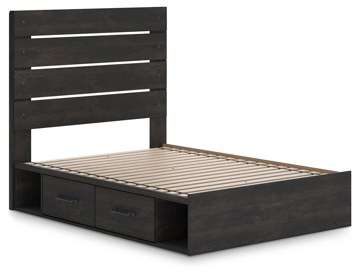 Delmorta - Panel Bed With Storage