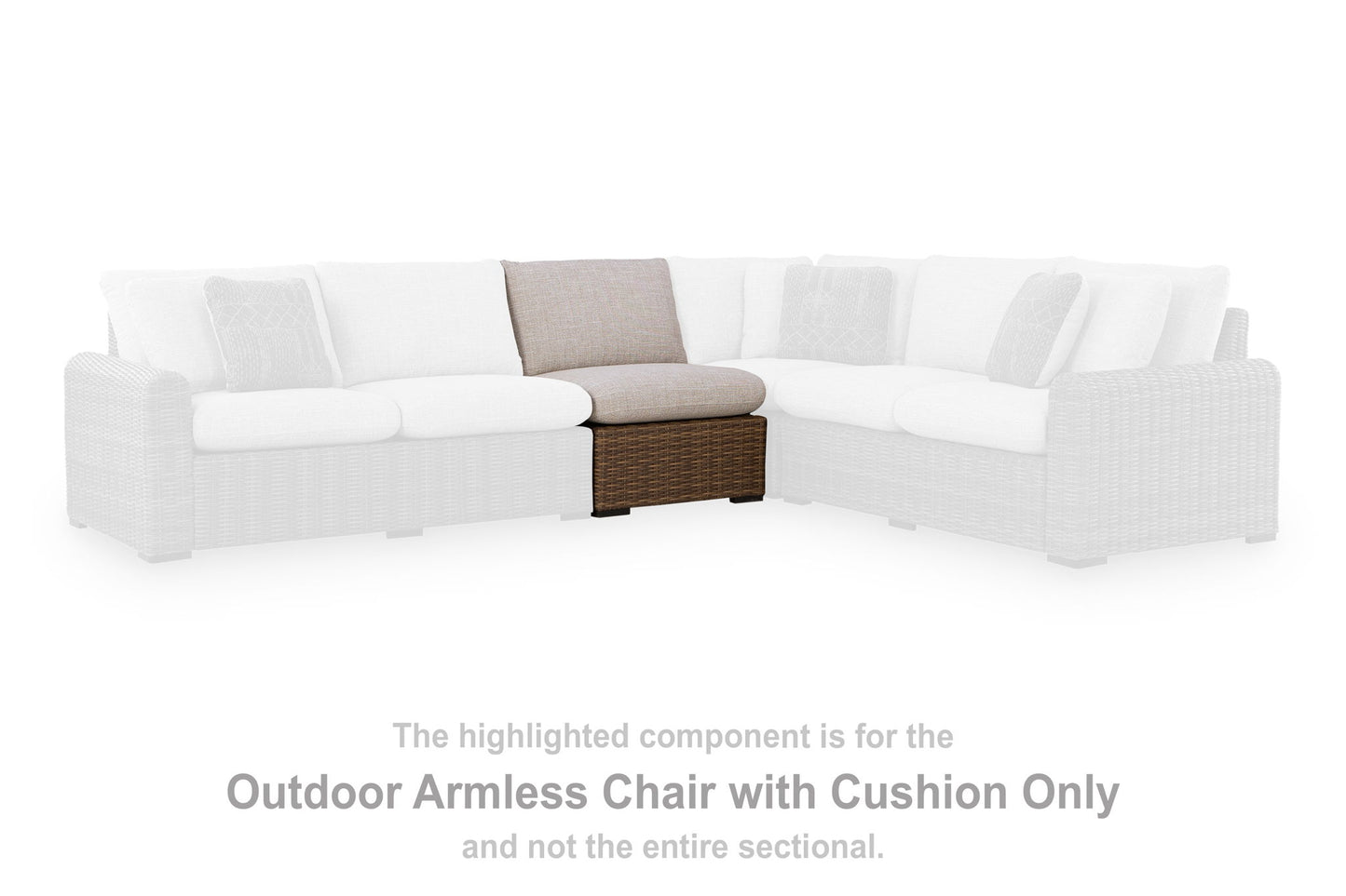 Angel Island - Armless Chair With Cushion - Beige / Brown