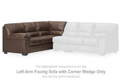 Whitlock - LAF Sofa With Corner Wedge - Umber