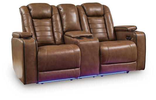 Metro Oasis - Power Reclining Loveseat With Console / Adjustable Headrest - Amber