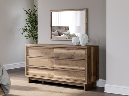 Zadilyn - Six Drawer Dresser And Mirror - Brown