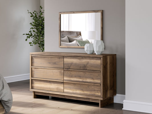 Zadilyn - Six Drawer Dresser And Mirror - Brown