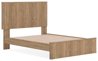 Dovander - Queen Panel Platform Bed - Warm Natural Brown