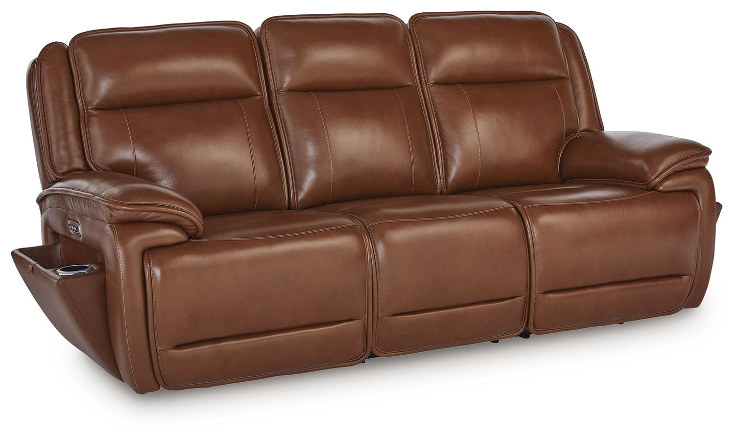 Healy Pier - Power Reclining Sofa / Adj Headrest - Chocolate