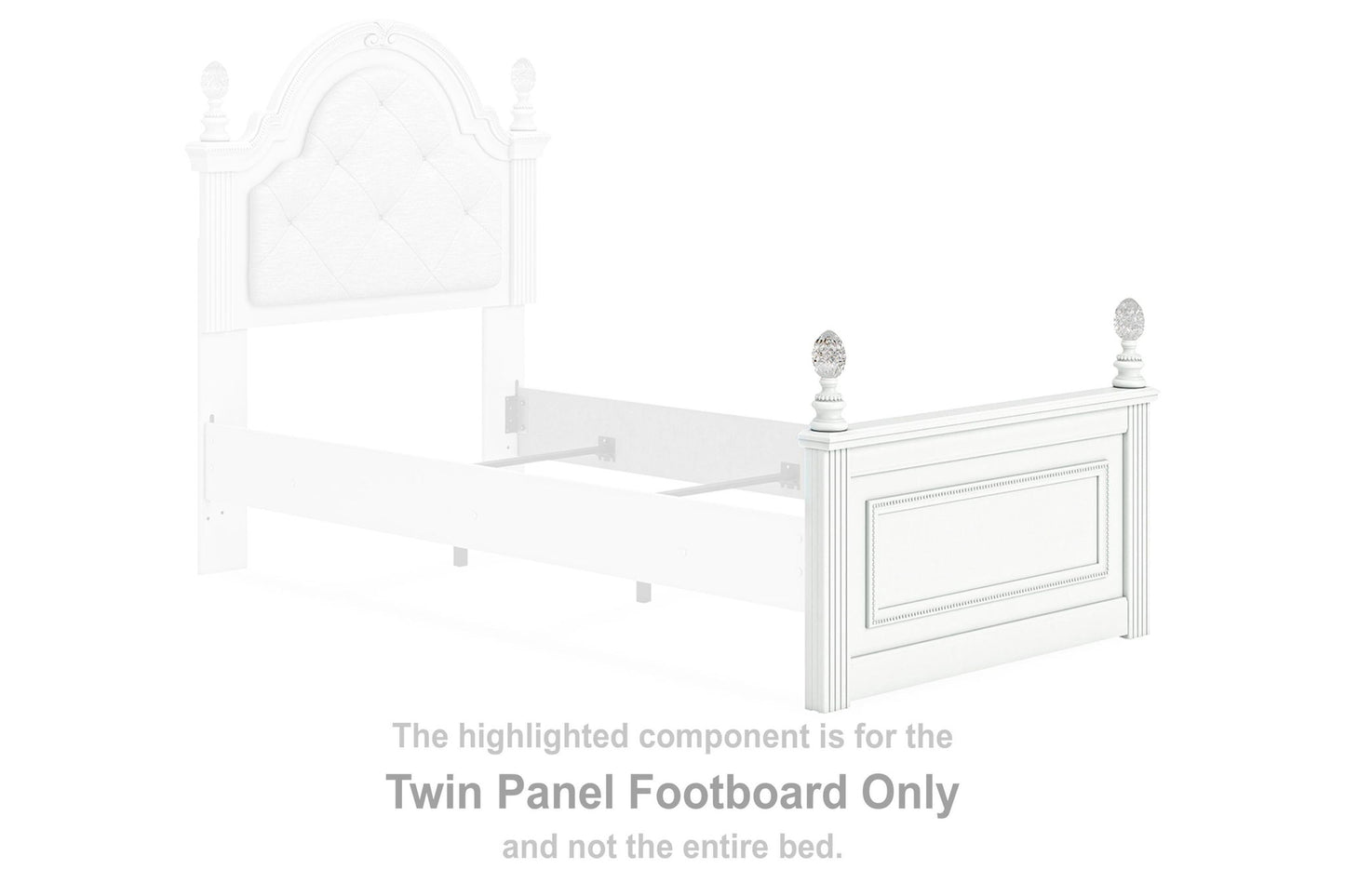 Maylilly - Twin Panel Footboard - White