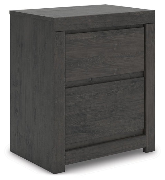 Parlayon - Two Drawer Night Stand - Charcoal