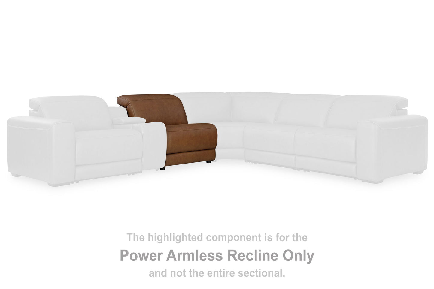Rally-Up - Power Armless Recliner With Adj Headrest - Caramel