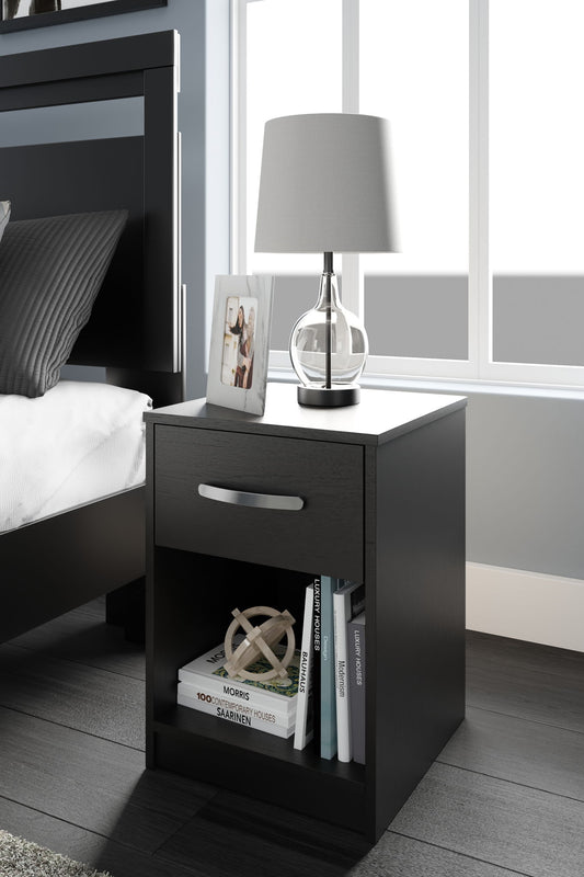 Finch - One Drawer Night Stand - 23" Height - Black