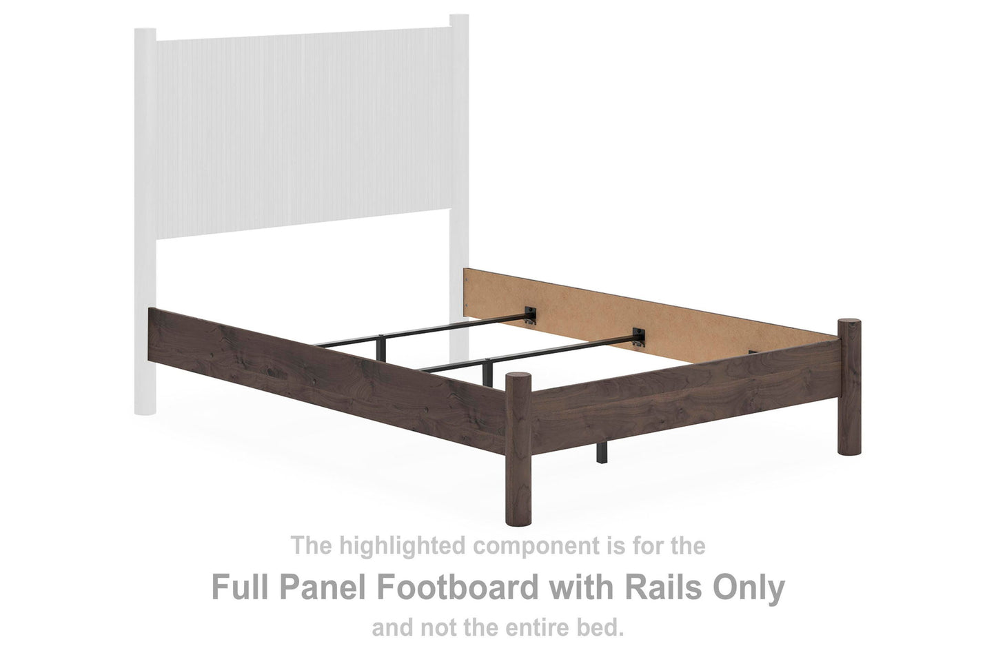 Cadmori - Full Panel Footboard With Rails - Brown