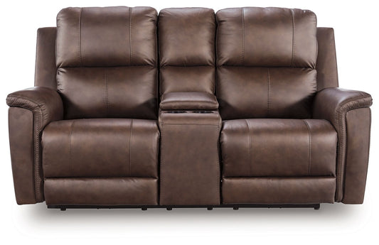 Beryton - Power Reclining Loveseat With Console / Adjustable Headrest