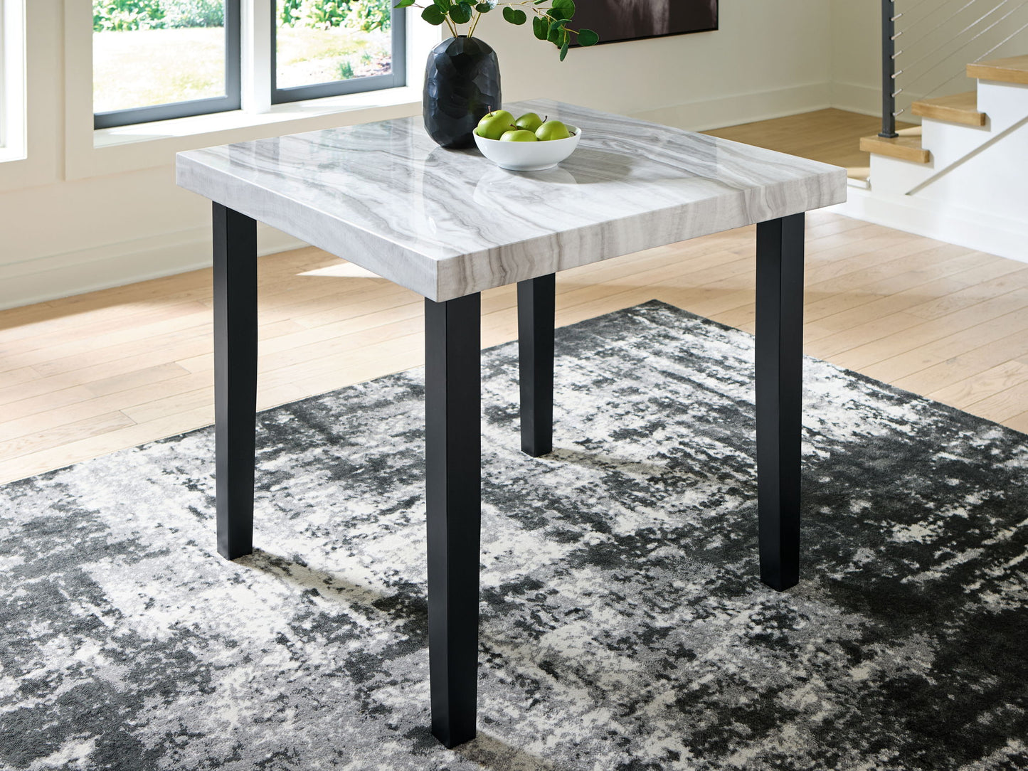 Lilyberg - Square Dining Room Counter Table - Gray / Black