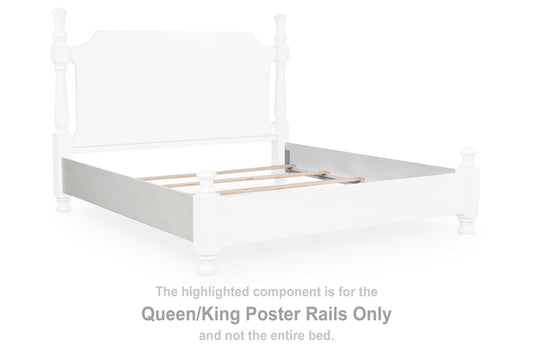 Chadworth - Queen/King Poster Rails - Antique White