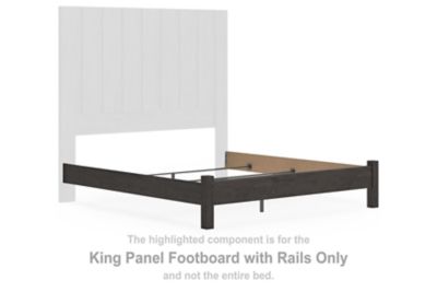 Parlayon - King Panel Footboard With Rails - Charcoal
