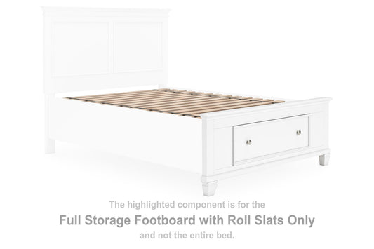 Fortman - Full Storage Footboard With Roll Slats - White