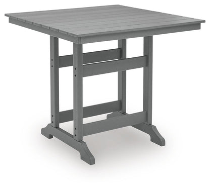Ross Cove - Square Counter Table With Umbrella Option - Dark Gray