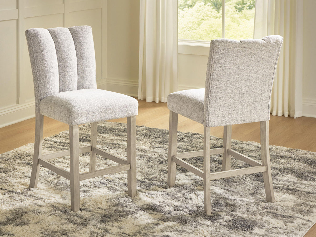 Karmenton - Upholstered Barstool (Set of 2) - Bisque