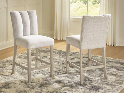 Karmenton - Upholstered Barstool (Set of 2) - Bisque