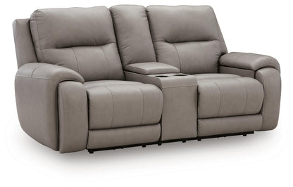 Trendsetter - Power Reclining Loveseat With Audio Seating - Ash
