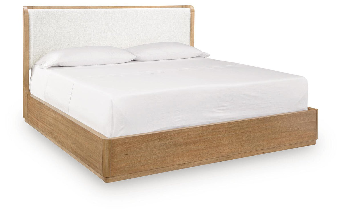 Cladian - King Upholstered Bed - Light Brown