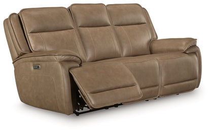 Malcesine - Power Reclining Sofa With Adjustable Headrest - Sahara