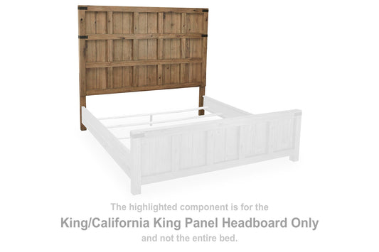 Ridgester - King/California King Panel Headboard - Light Brown