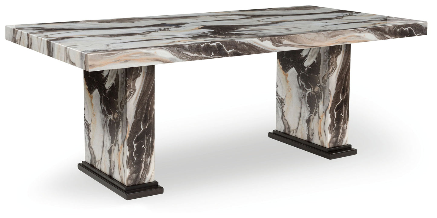 Jazmore - Dining Table - Dark Brown / Beige