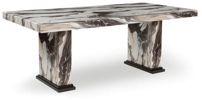 Jazmore - Dining Table - Dark Brown / Beige