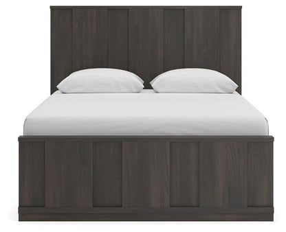 Jadiston - Queen Panel Platform Bed - Dark Brown