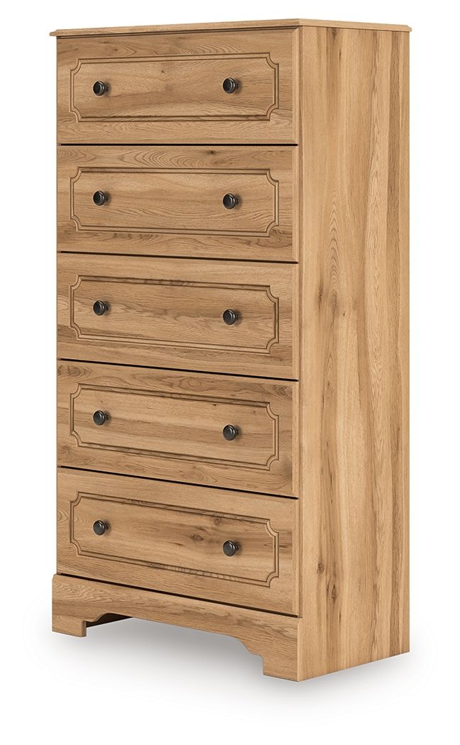 Galletyn - Five Drawer Chest - Warm Brown