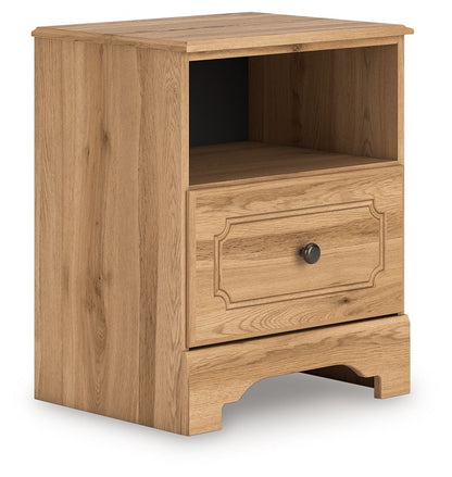 Galletyn - One Drawer Night Stand - Warm Brown