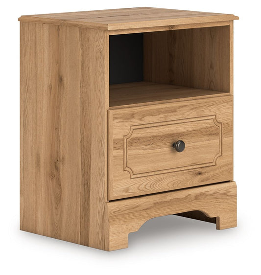 Galletyn - One Drawer Night Stand - Warm Brown