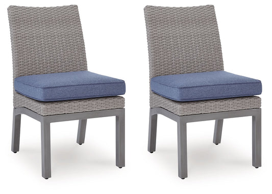 Dillon Beach - Side Chair With Cushion (Set of 2) - Blue / Gray