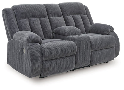 Greely Bend - Double Relcining Power Loveseat With Console