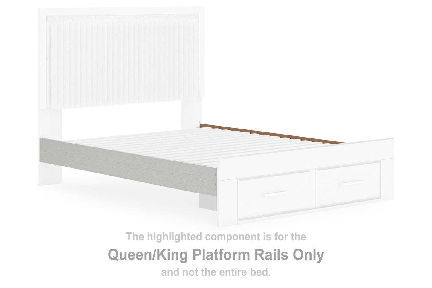 Birmonton - Queen/King Platform Rails - White