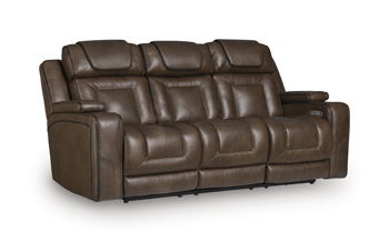 Stargin - Power Recline Sofa With Adjustable Headrest - Hickory