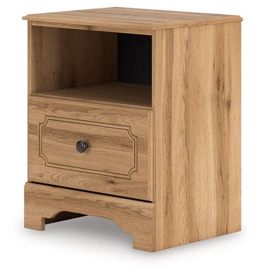 Galletyn - One Drawer Night Stand - Warm Brown