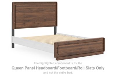 Hollinaze - Queen Panel Headboard/Footboard/Roll Slats - Walnut Brown