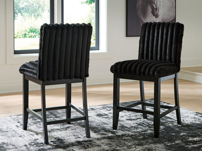 Lilyberg - Upholstered Barstool (Set of 2) - Black