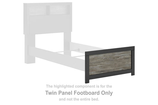 Jonnifer - Twin Panel Footboard - Black / Gray