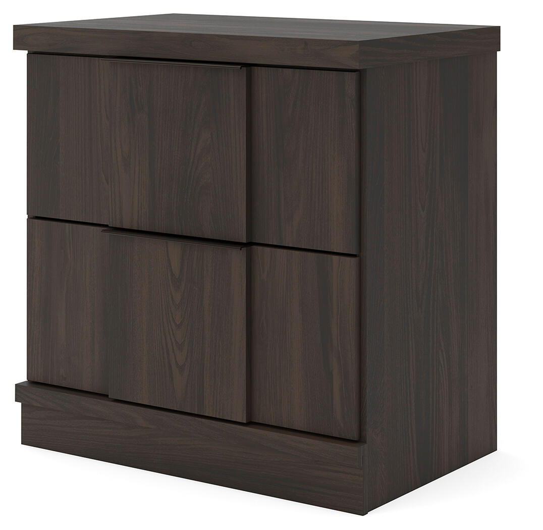 Jadiston - Two Drawer Night Stand - Dark Brown