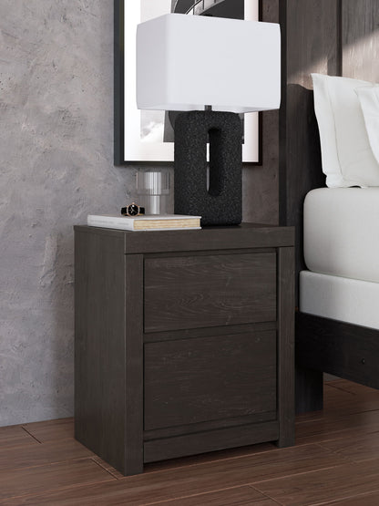Parlayon - Two Drawer Night Stand - Charcoal