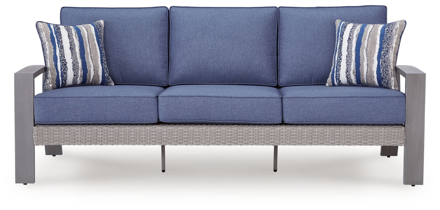 Dillon Beach - Sofa With Cushion - Blue / Gray